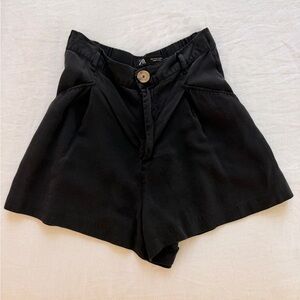 Zara High Waist Black Women's Shorts